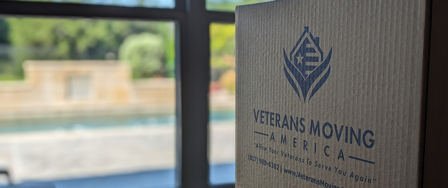 Veterans Moving America moving box in a home ready for a move